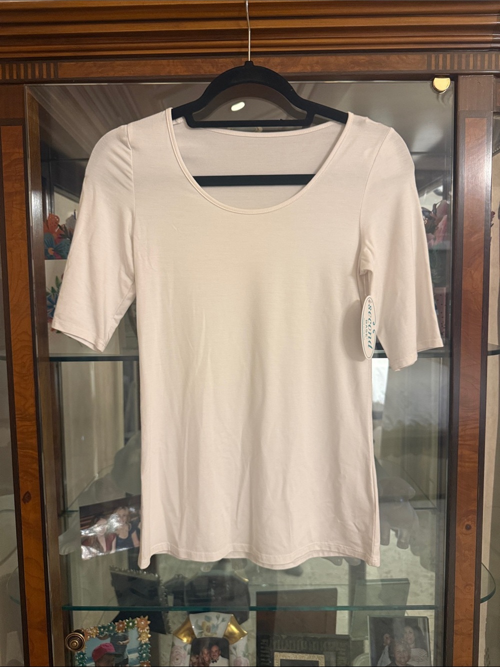 Everyday Scoop Neck Short Sleeve Top - Cream